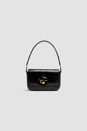 Le Classic Lock bag in crocodile-embossed leather