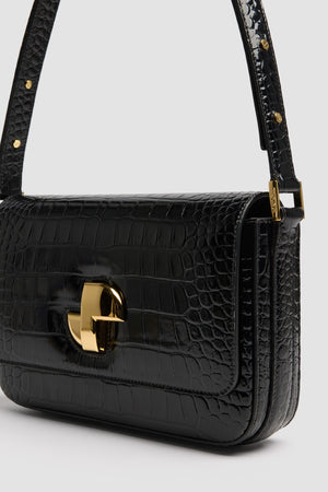 Le Classic Lock bag in crocodile-embossed leather