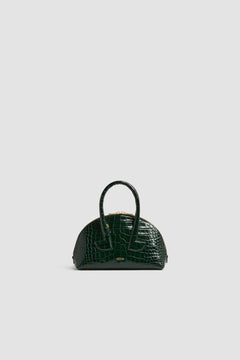 Le Patou Bowling bag in crocodile-embossed leather