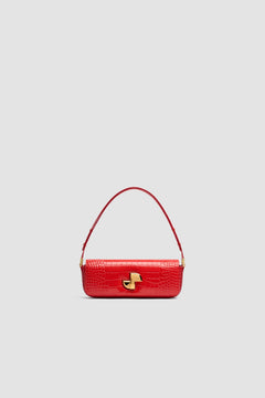 Borsa Le Lock Baguette in pelle di coccodrillo goffrata