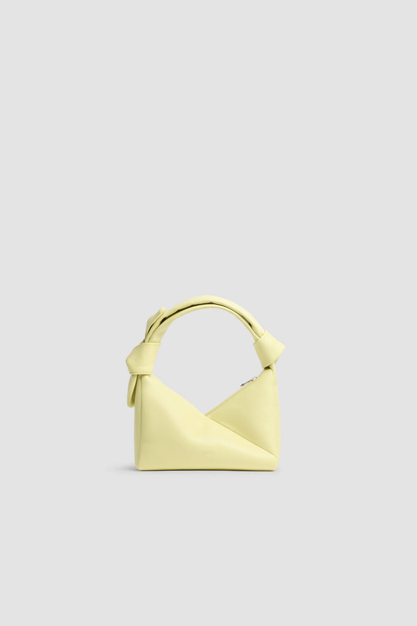 Patou - Borsa in pelle - Lemonade - Borsa in pelle gialla. Forma triangolare. Manico annodato. Chiusura laterale con zip.