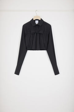 Bow cropped blouse in sustainable cotton
