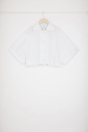 Wave cropped shirt in sustainable cotton