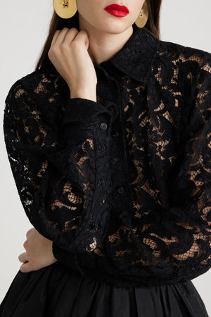 Camicia corta in pizzo di cotone bio
