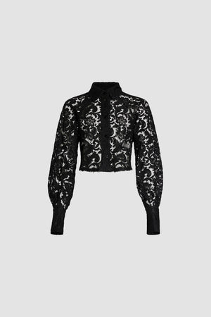 Camicia corta in pizzo di cotone bio