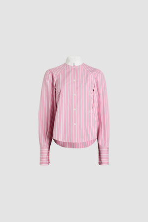 Camicia a lavallière in cotone sostenibile stampato