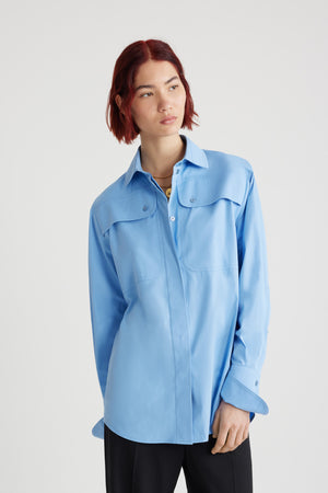 Camicia safari in cotone bio