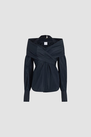 Wickelbluse aus recycelter Faille
