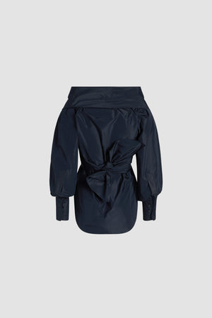 Wickelbluse aus recycelter Faille