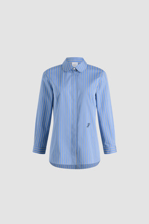 Camicia sartoriale in popeline di cotone bio stampato