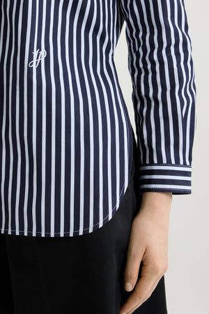 Camicia sartoriale in popeline di cotone bio stampato