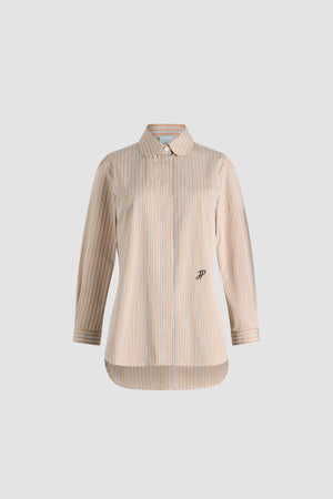 Tailored shirt in printed organic cotton poplin