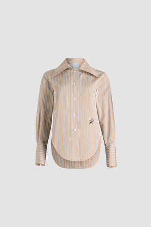 Camicia aderente in popeline di cotone bio stampato
