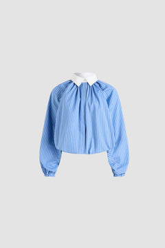 Bubble blouse in printed organic cotton poplin
