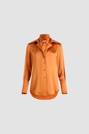 Bluse mit breitem Kragen aus Bio-Seide