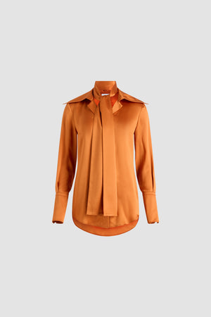 Bluse mit breitem Kragen aus Bio-Seide