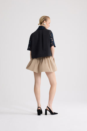 Camicia a maniche corte in misto cotone eco-responsabile