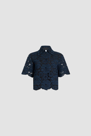 Camicia a maniche corte in misto cotone eco-responsabile