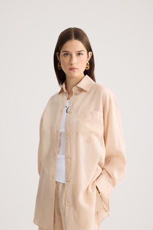 Camicia da spiaggia oversize in seta mista