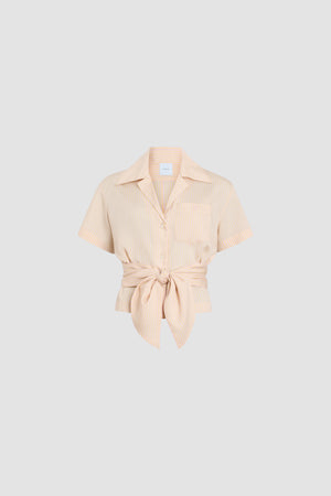 Chemise de plage nouée en soie mélangée