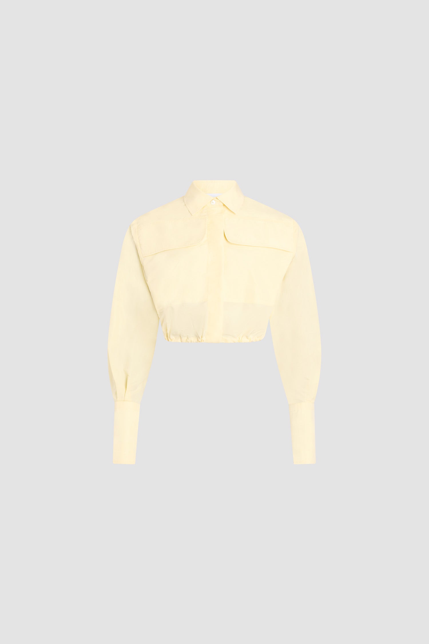 Patou - Camicia safari corta in faille riciclata - Citrus Blossom - Camicia safari corta gialla. Colletto a camicia. Due tasche applicate. Coulisse in vita.