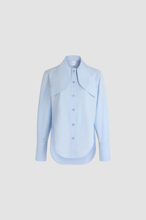 Blusa con colletto annodato in cotone biologico