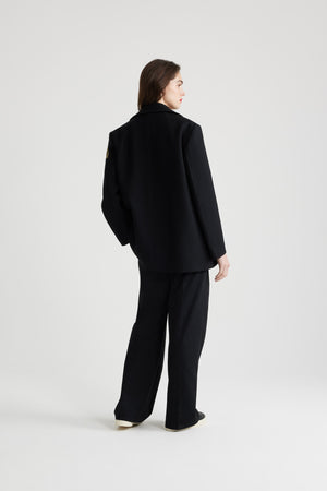 Caban oversize con logo ricamato