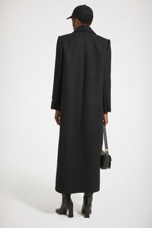 Long tailored coat in wool-blend felt