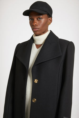 Long tailored coat in wool-blend felt