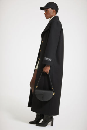 Long tailored coat in wool-blend felt