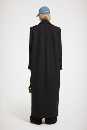 Long tailored coat in wool-blend felt