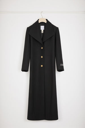 Long tailored coat in wool-blend felt