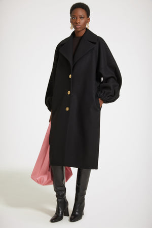 Cappotto a uovo in feltro di misto lana
