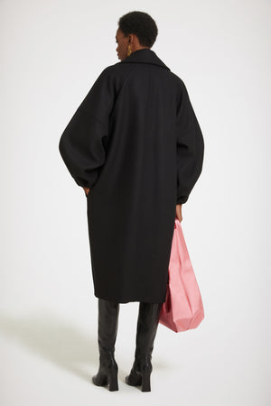 Cappotto a uovo in feltro di misto lana