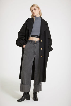 Cappotto a uovo in feltro di misto lana