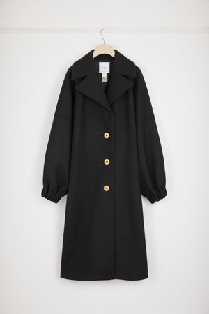 Cappotto a uovo in feltro di misto lana