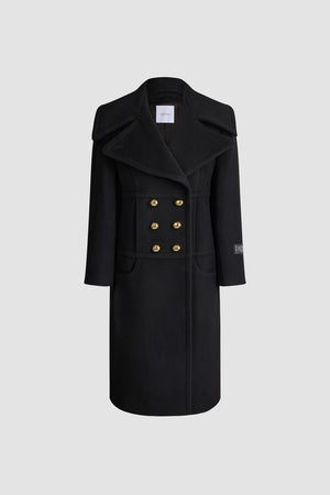 Manteau croisé en laine mélangée éco-responsable