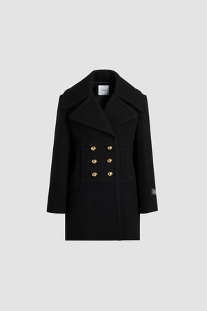 Cappotto doppiopetto in misto lana sostenibile