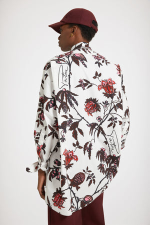 Vestito camicia corto in cotone bio stampato