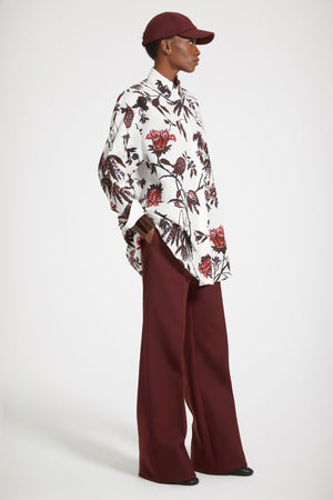 Vestito camicia corto in cotone bio stampato