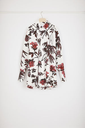 Vestito camicia corto in cotone bio stampato