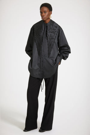 Mini shirt dress in eco-friendly satin