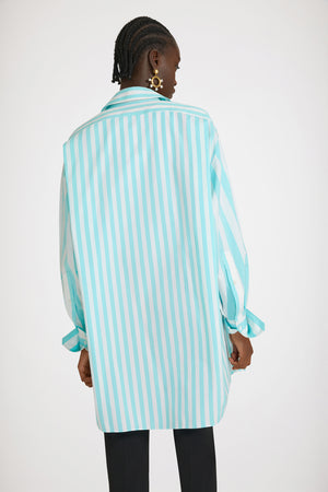 Mini shirt dress in printed cotton