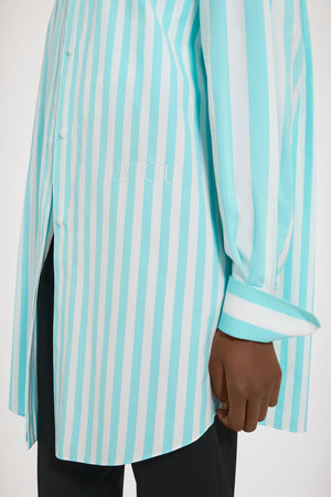 Mini shirt dress in printed cotton