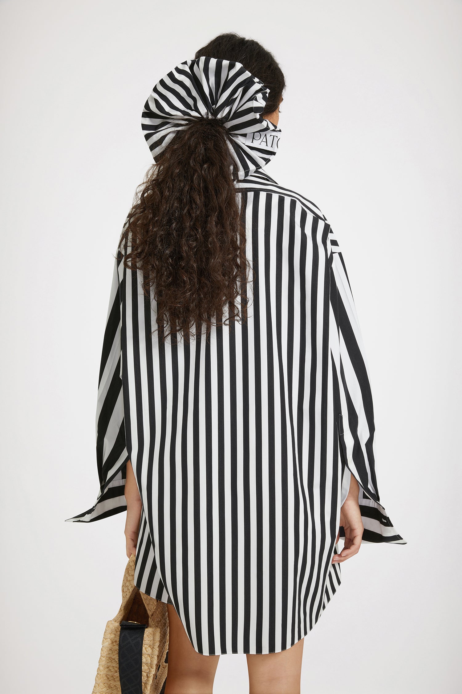 Patou | プリントコットン ラッフル ミニシャツドレス