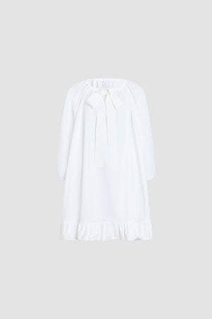 Grosgrain ruffle hem dress in organic cotton