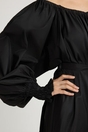 Maxi cocktail dress in recycled faille