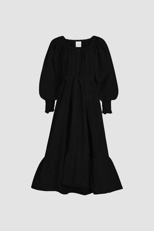 Maxi cocktail dress in recycled faille