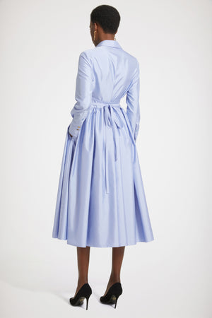 Midi shirt dress in eco-friendly satin