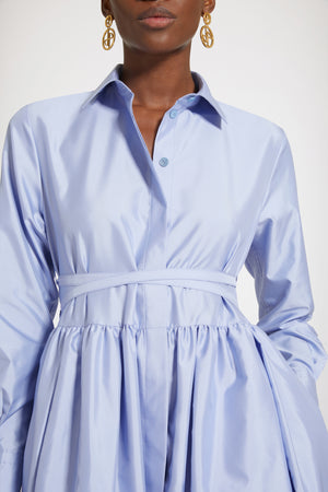 Midi shirt dress in eco-friendly satin